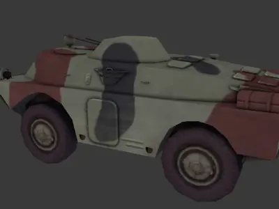 BRDM-2 low-poly 3d model military vehicle with camouflage Low-poly 3D model