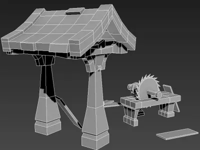 Lumber Mill  Low-poly  Low-poly 3D model