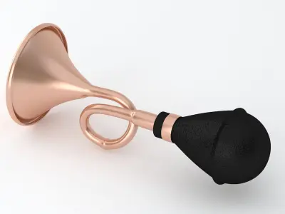 Vintage Vehicle Horn Copper 01 3D model