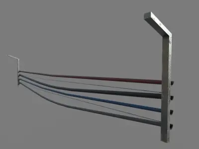 Wall cables Low-poly 3D model