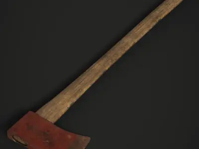 Fire Axe Low-poly 3D model 4