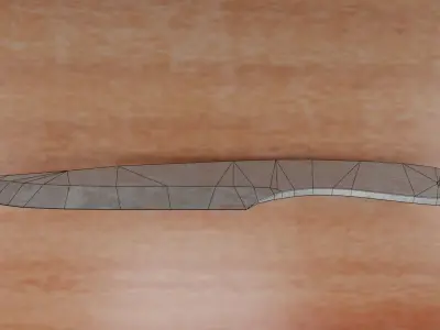 Throwing knife metallic PBR Low-poly 3D model