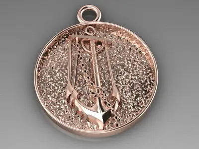 Anchor Pendant 3D print model by HovoK