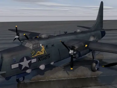 consolidated PB4Y-2 Privateer 3D model by chipbasschao