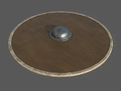 Viking shield Low-poly 3D model 10