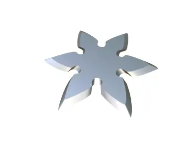 Shuriken silver star 3D print model buy