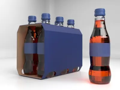 Beverage Branding Package No9 6Pack Low-poly 3D model