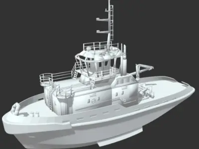 Tug Boat - Harbour Boat RC Conversion Kit 3D print model