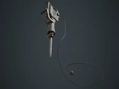 Jackhammer 1B Low-poly 3D model