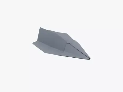 Paper Plane Grey Low-poly 3D model