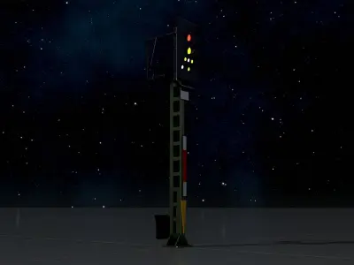 KS Railway Signal Post 4500mm Version-13 Low-poly 3D model