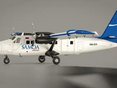 DHC-6 Samoa Airplane Edition  Low-poly 3D model