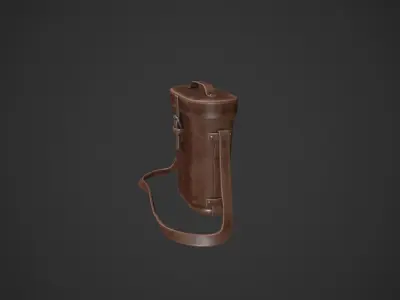 Vintage Leather Binocular Bag Low-poly 3D model
