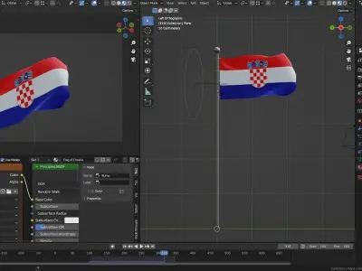 Animated Croatia Flags 3D model