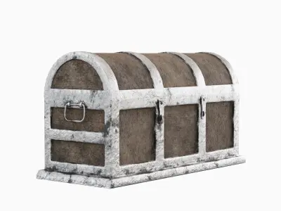 Wooden Treasure Chest 01  Low-poly 3D model