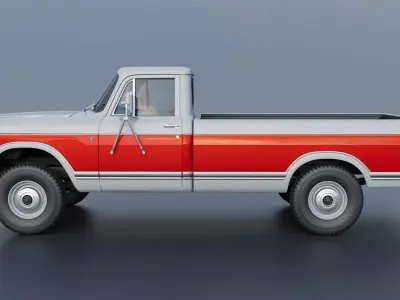 International Pickup Long Bed 1974 3D print model