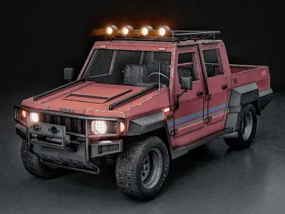 Pickup Truck Agrale Marrua 4x4 Low-poly 3D model