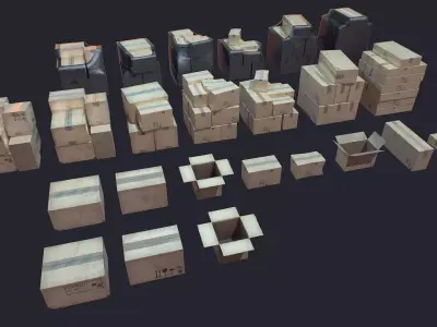 Carton Box Low-poly 3D model