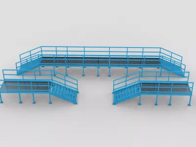 Industrial Metal Platform 02 3D model