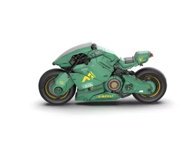 Night City Green Motorcycle 3D model