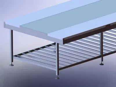 Industrial Stainless Steel Table for Gastronomy 3D model