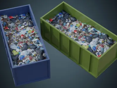 Garbage Container 2A Low-poly 3D model