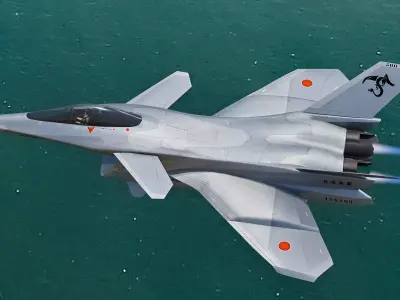 FA27C Japan Anime Fighter with high resolution cocpit Free 3D model