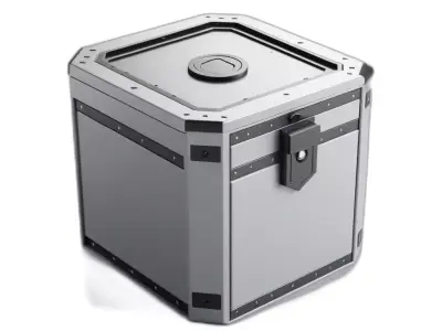 SciFi Hexagonal Storage Crate Low-poly 3D model