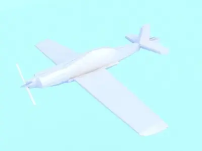 Low poly 3D airplane model Utva Lasta 1 Free low-poly 3D model