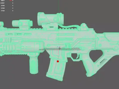 Futuristic Rifle Gun 3D model get