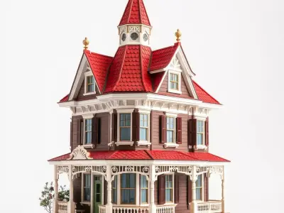 Victorian House model pack Low-poly 3D model purchase