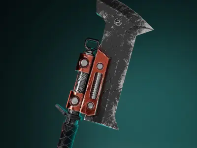 Fantasy Axe Game Asset  Low-poly 3D model