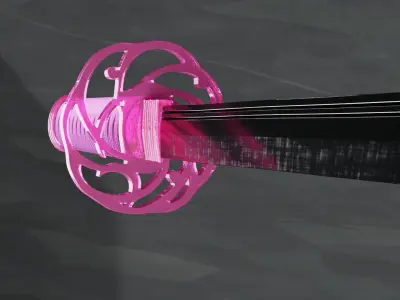 Pink Rose Katana 4K Free low-poly 3D model