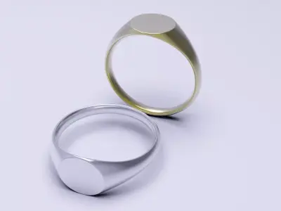 Dainty Thin Signet Ring 3D print model