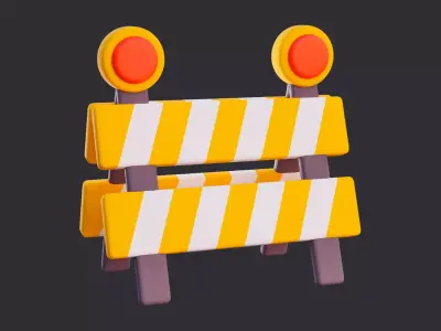 Stylized Construction Barrier 3D model