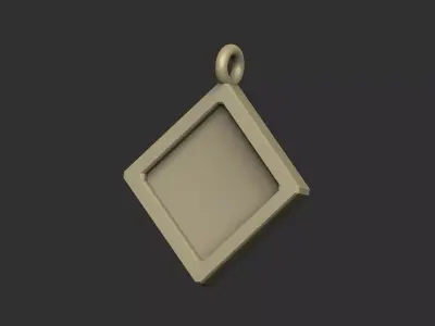 square-charm royal-vintage pendant 3D print model