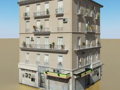 Photorealistic Low Poly Building 3D model