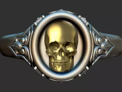 Gothic Skull Ring 3D print model