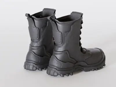 Military boots - LowPoly 3D model