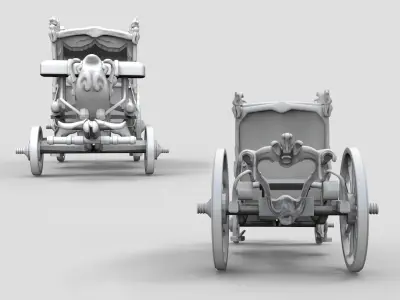 Golden Carriage 3D model