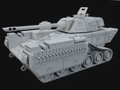 Concept Tank 2-Clay Version 3D model