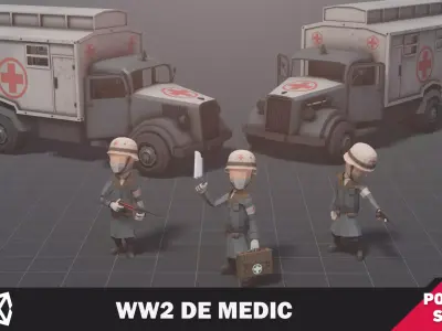 WW2 DE Medic Low-poly 3D model