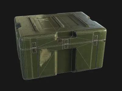 Military Box Low-poly 3D model 6