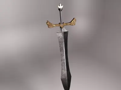 Game Ready Low-poly Big Sword 3D Model Low-poly 3D model