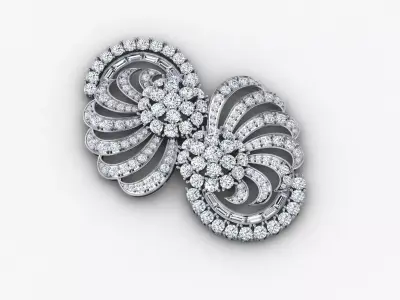 Diamond-Encrusted Brooch 3D print model