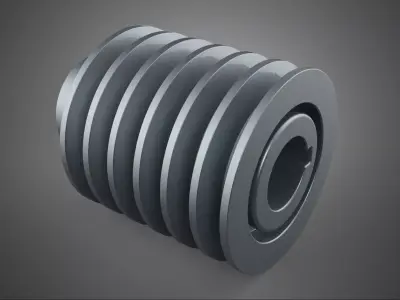 STANDARD 6 SIX SEXTUPLE GROOVE TRACK PULLEY SHEAVE WHEEL V BELT 3D model