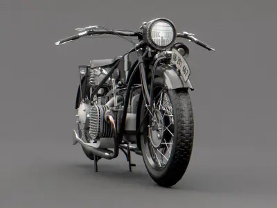 Vintage Motorcycle Low-poly 3D model purchase