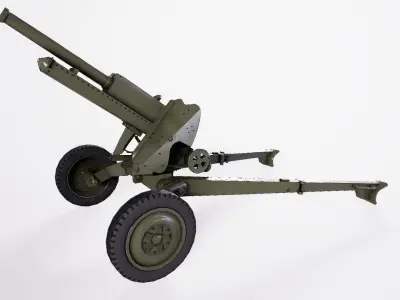 76 mm Mountain Gun M-99 2A2 Low-poly 3D model