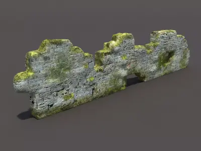 English Castle Ruin 6 Low-poly 3D model