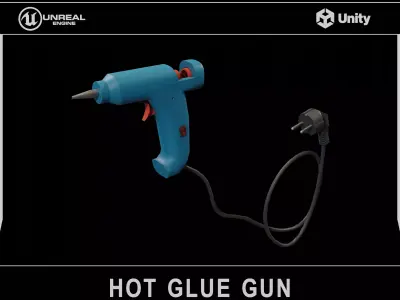 Hot Glue Gun Low-poly 3D model